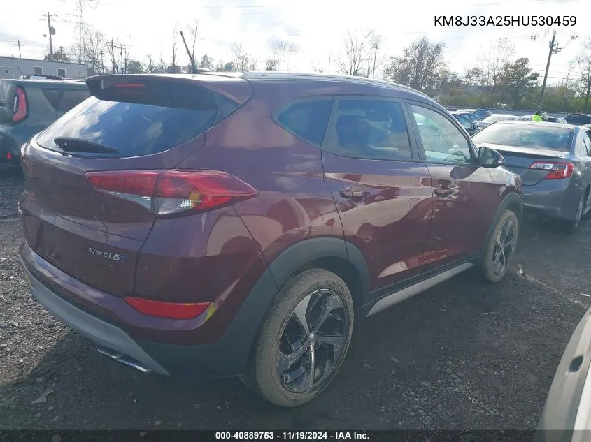 2017 Hyundai Tucson Sport VIN: KM8J33A25HU530459 Lot: 40889753