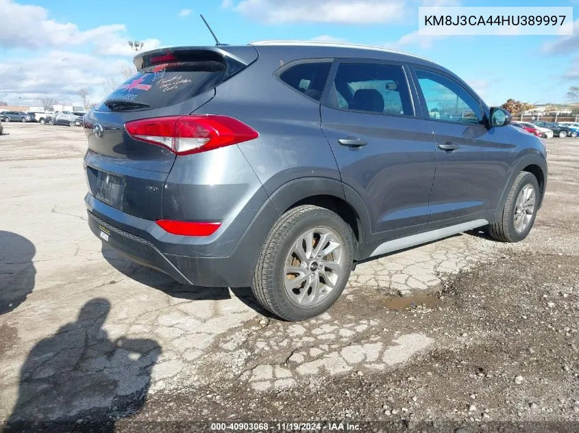 2017 Hyundai Tucson Se VIN: KM8J3CA44HU389997 Lot: 40903068