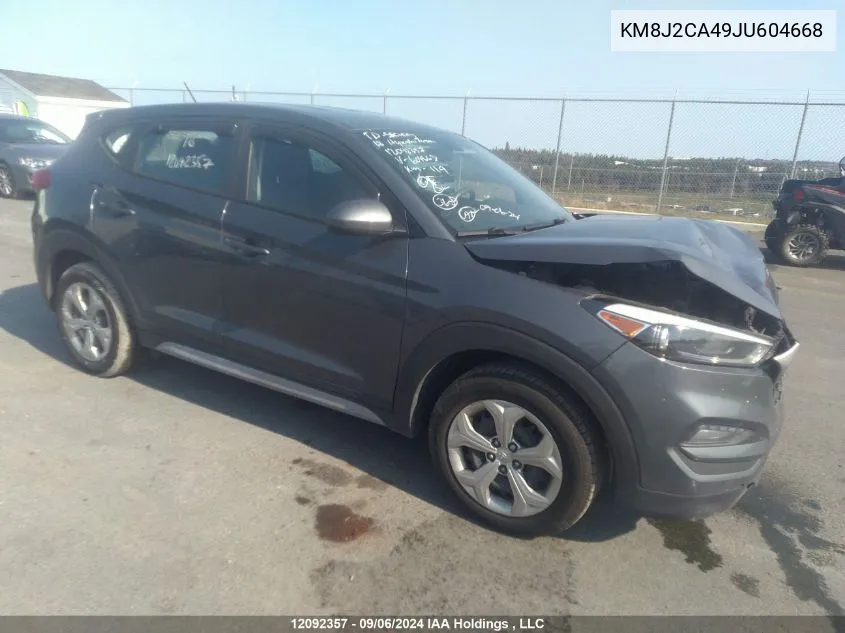 2018 Hyundai Tucson Se VIN: KM8J2CA49JU604668 Lot: 12092357