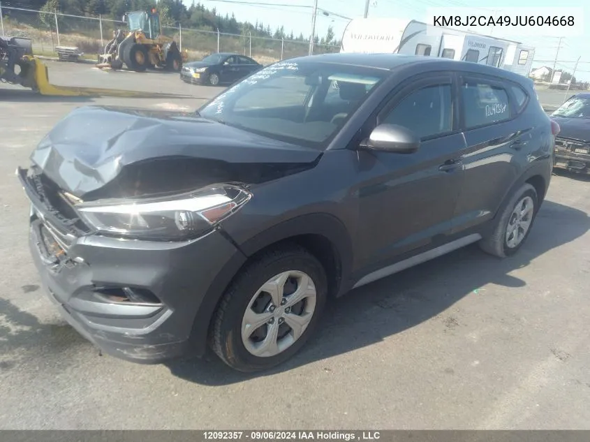 2018 Hyundai Tucson Se VIN: KM8J2CA49JU604668 Lot: 12092357