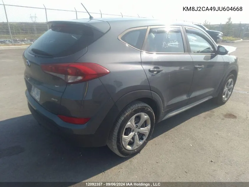 2018 Hyundai Tucson Se VIN: KM8J2CA49JU604668 Lot: 12092357