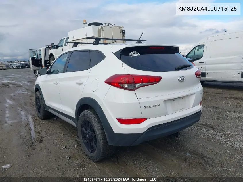 2018 Hyundai Tucson Se VIN: KM8J2CA40JU715125 Lot: 12137471