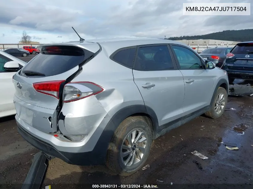 2018 Hyundai Tucson Se VIN: KM8J2CA47JU717504 Lot: 38943131