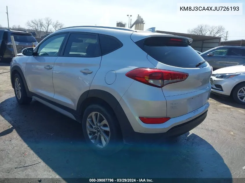 2018 Hyundai Tucson Sel VIN: KM8J3CA4XJU726193 Lot: 39087796