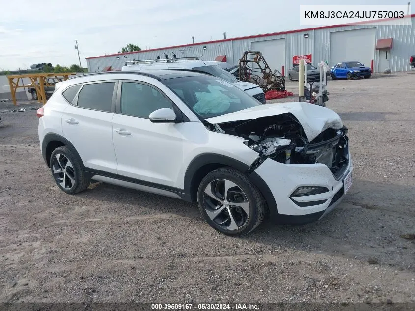 2018 Hyundai Tucson Value VIN: KM8J3CA24JU757003 Lot: 39509167