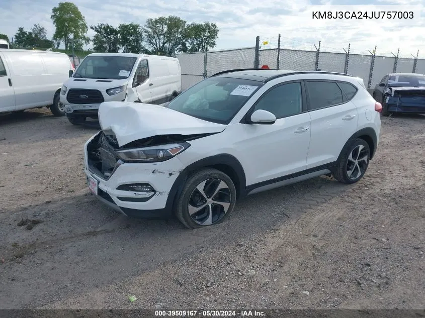 2018 Hyundai Tucson Value VIN: KM8J3CA24JU757003 Lot: 39509167