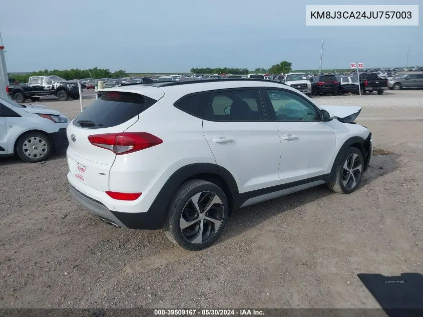 2018 Hyundai Tucson Value VIN: KM8J3CA24JU757003 Lot: 39509167