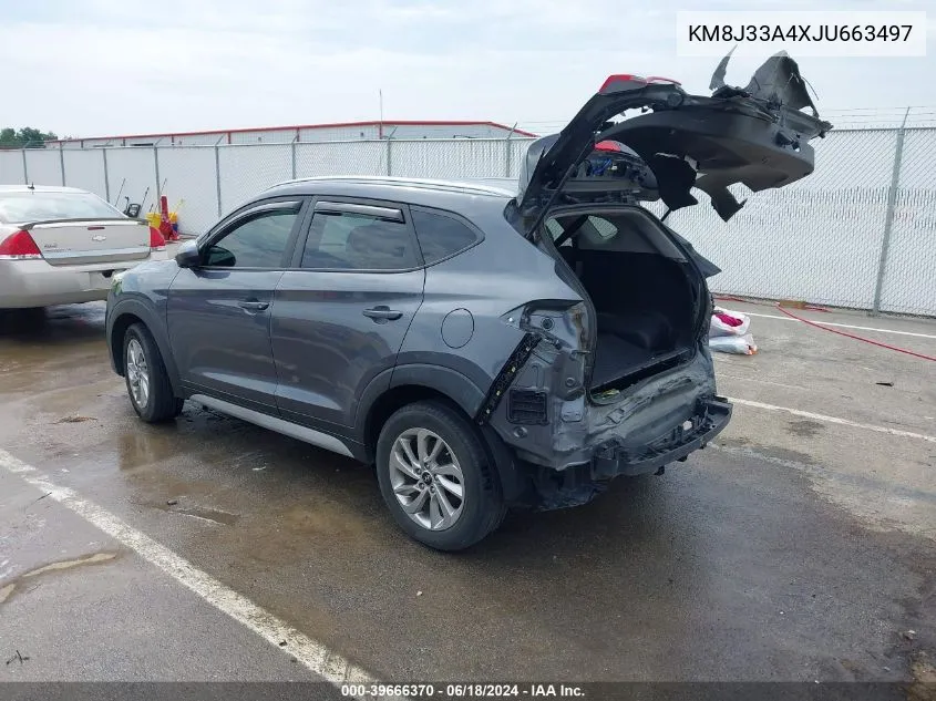 2018 Hyundai Tucson Sel VIN: KM8J33A4XJU663497 Lot: 39666370