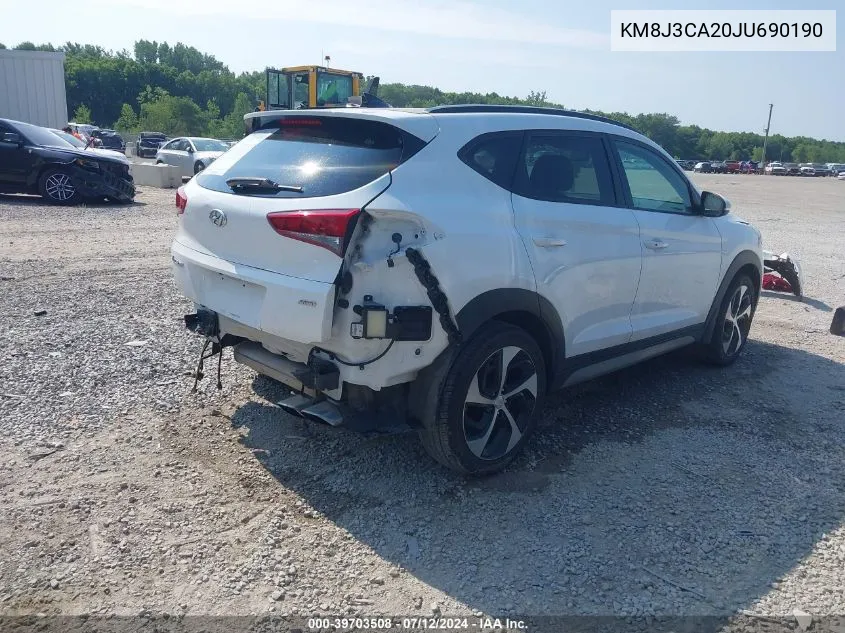 2018 Hyundai Tucson Value VIN: KM8J3CA20JU690190 Lot: 39703508