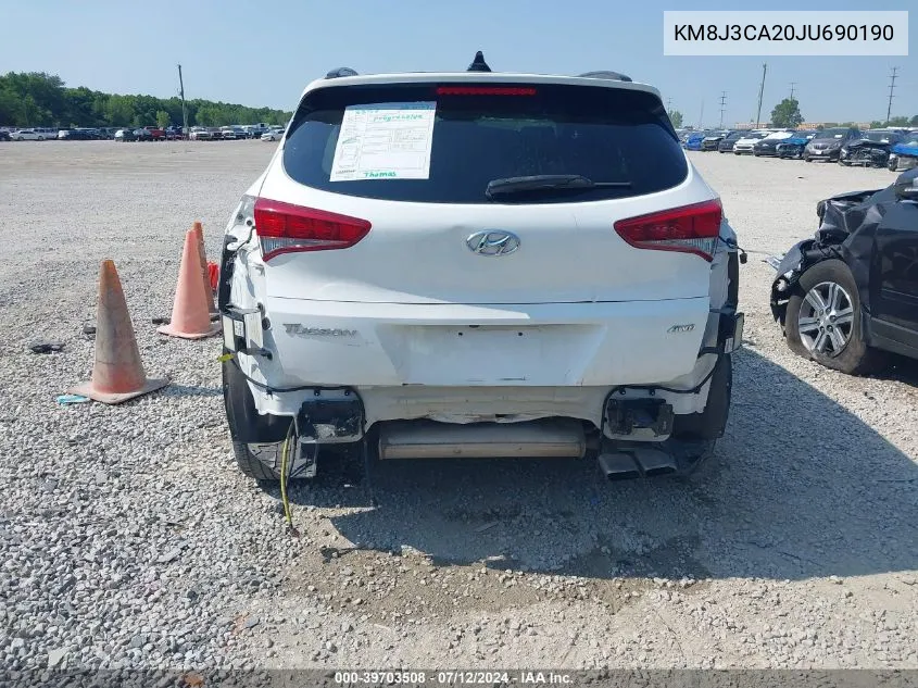 2018 Hyundai Tucson Value VIN: KM8J3CA20JU690190 Lot: 39703508