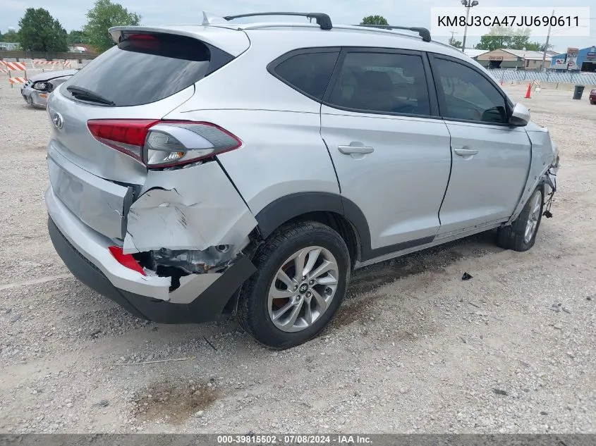 2018 Hyundai Tucson Sel VIN: KM8J3CA47JU690611 Lot: 39815502