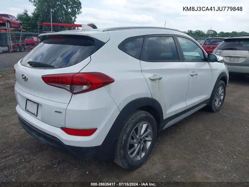 2018 Hyundai Tucson Sel VIN: KM8J3CA41JU779848 Lot: 39835417