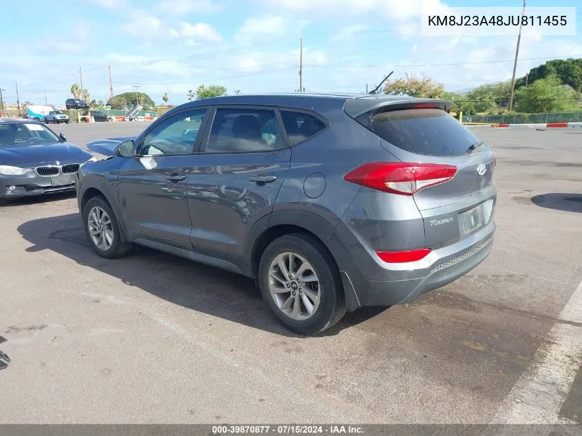 2018 Hyundai Tucson Se VIN: KM8J23A48JU811455 Lot: 39870877