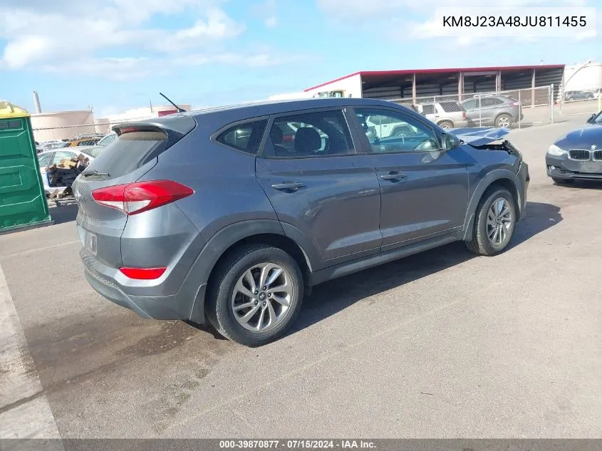 2018 Hyundai Tucson Se VIN: KM8J23A48JU811455 Lot: 39870877