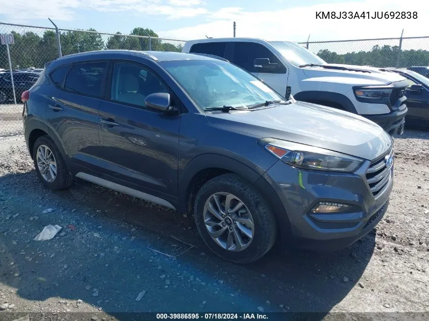 2018 Hyundai Tucson Sel VIN: KM8J33A41JU692838 Lot: 39886595