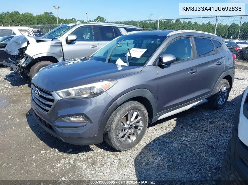 2018 Hyundai Tucson Sel VIN: KM8J33A41JU692838 Lot: 39886595