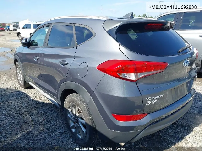 2018 Hyundai Tucson Sel VIN: KM8J33A41JU692838 Lot: 39886595