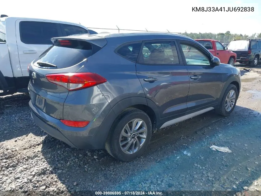 2018 Hyundai Tucson Sel VIN: KM8J33A41JU692838 Lot: 39886595