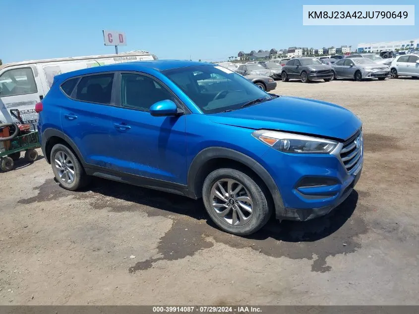 2018 Hyundai Tucson Se VIN: KM8J23A42JU790649 Lot: 39914087