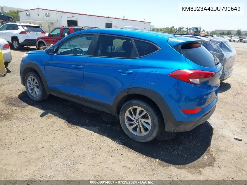 2018 Hyundai Tucson Se VIN: KM8J23A42JU790649 Lot: 39914087