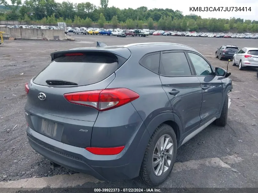 2018 Hyundai Tucson Sel VIN: KM8J3CA47JU734414 Lot: 39922373