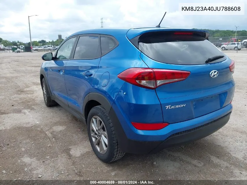 2018 Hyundai Tucson Se VIN: KM8J23A40JU788608 Lot: 40004659