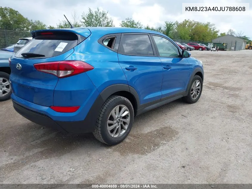 2018 Hyundai Tucson Se VIN: KM8J23A40JU788608 Lot: 40004659