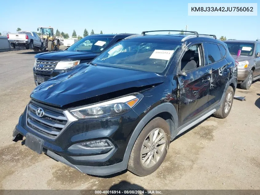 2018 Hyundai Tucson Sel Plus VIN: KM8J33A42JU756062 Lot: 40016914