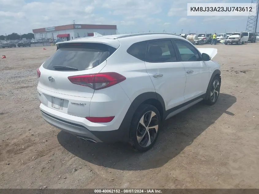 2018 Hyundai Tucson Limited VIN: KM8J33A23JU743612 Lot: 40062152