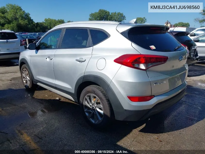 2018 Hyundai Tucson Sel VIN: KM8J3CA41JU698560 Lot: 40088356