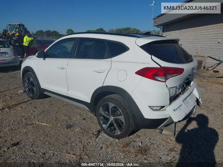 2018 Hyundai Tucson Value VIN: KM8J3CA20JU646321 Lot: 40471734