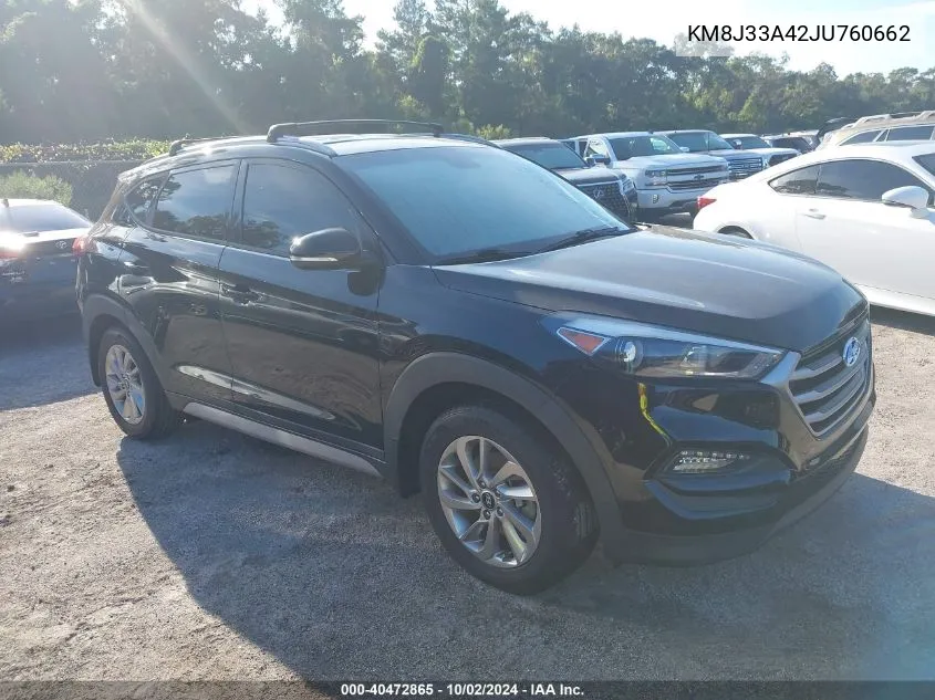 2018 Hyundai Tucson Limited/Sport And Eco/Se VIN: KM8J33A42JU760662 Lot: 40472865