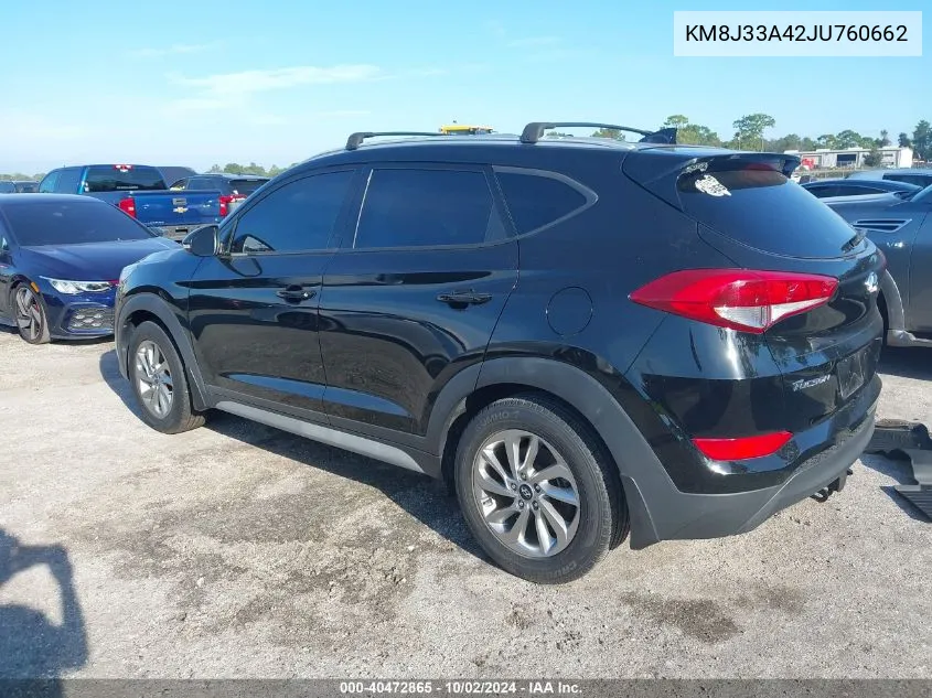 2018 Hyundai Tucson Limited/Sport And Eco/Se VIN: KM8J33A42JU760662 Lot: 40472865