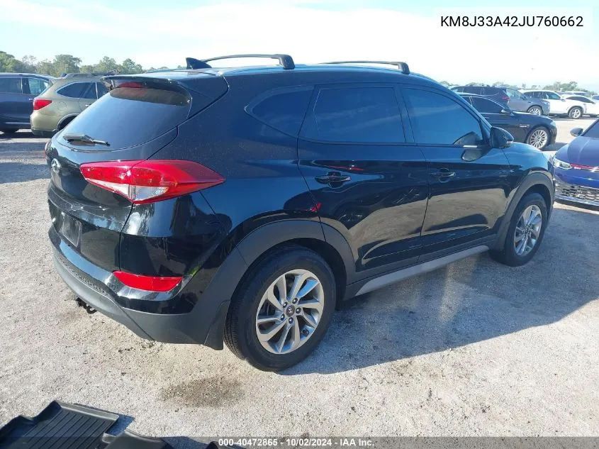 2018 Hyundai Tucson Limited/Sport And Eco/Se VIN: KM8J33A42JU760662 Lot: 40472865