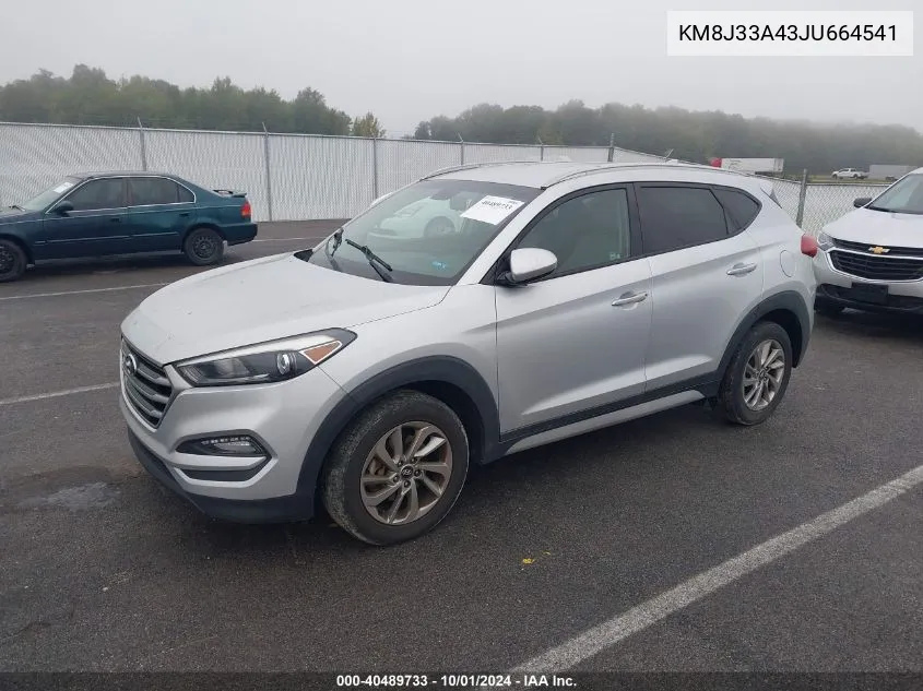 2018 Hyundai Tucson Sel VIN: KM8J33A43JU664541 Lot: 40489733