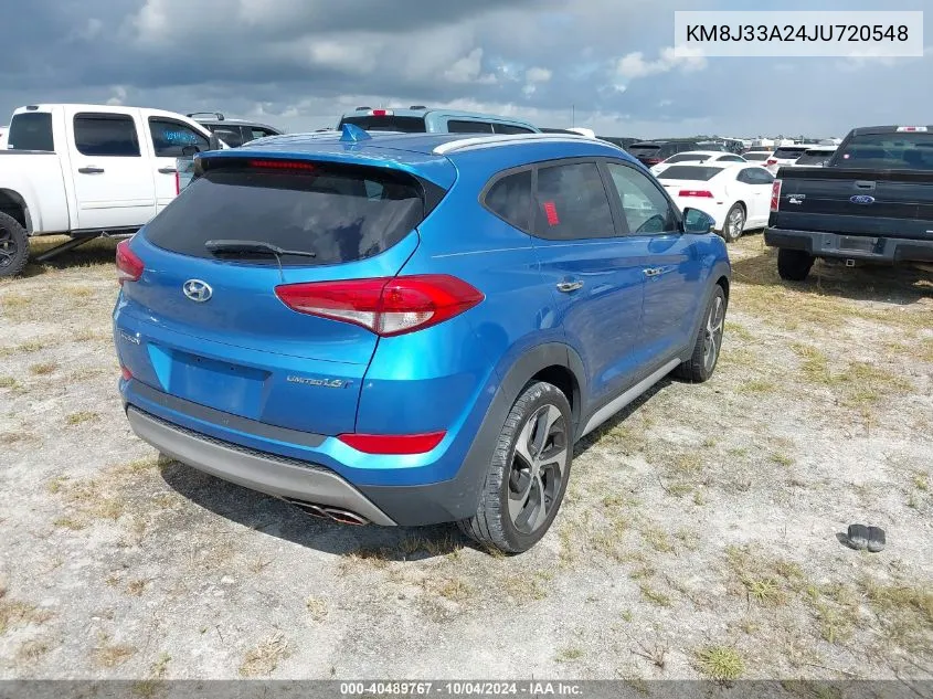 2018 Hyundai Tucson Limited VIN: KM8J33A24JU720548 Lot: 40489767