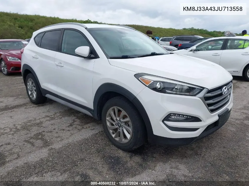 2018 Hyundai Tucson Limited/Sport And Eco/Se VIN: KM8J33A43JU713558 Lot: 40508232