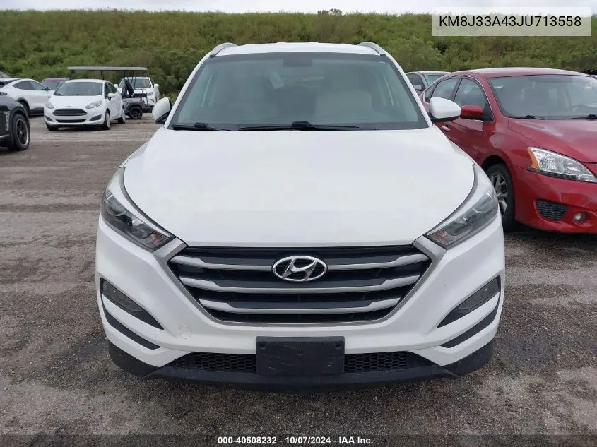 2018 Hyundai Tucson Limited/Sport And Eco/Se VIN: KM8J33A43JU713558 Lot: 40508232