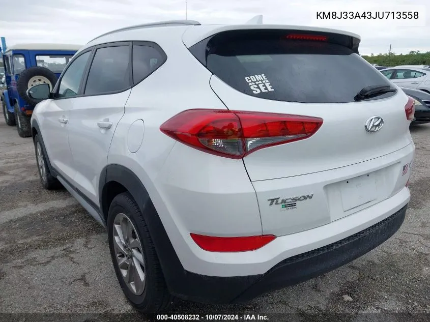 2018 Hyundai Tucson Limited/Sport And Eco/Se VIN: KM8J33A43JU713558 Lot: 40508232