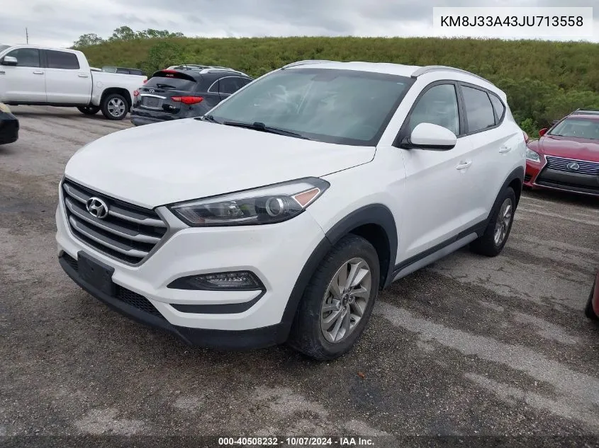 2018 Hyundai Tucson Limited/Sport And Eco/Se VIN: KM8J33A43JU713558 Lot: 40508232