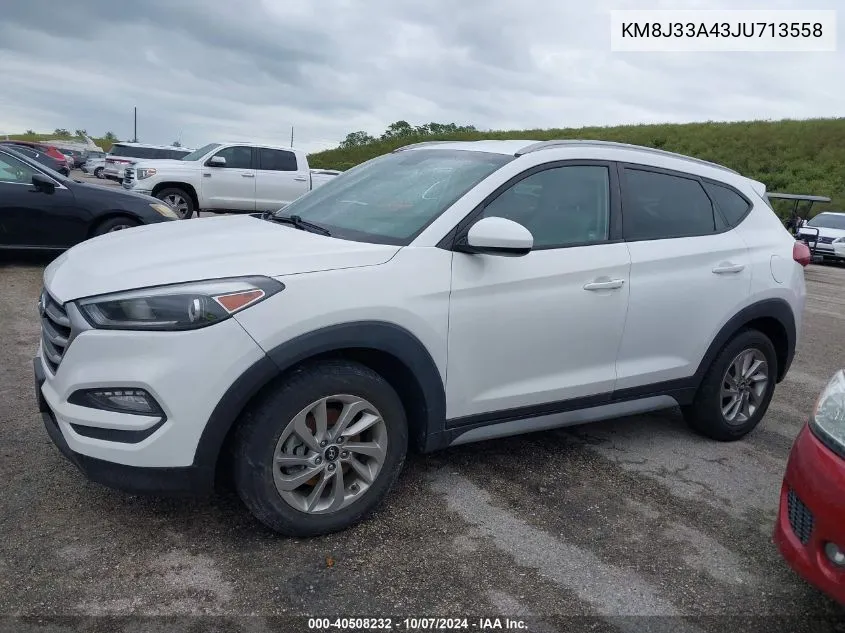 2018 Hyundai Tucson Limited/Sport And Eco/Se VIN: KM8J33A43JU713558 Lot: 40508232