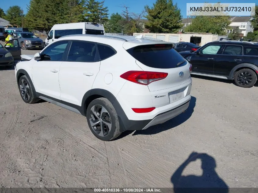 2018 Hyundai Tucson Limited/Sport And Eco/Se VIN: KM8J33AL1JU732410 Lot: 40518336