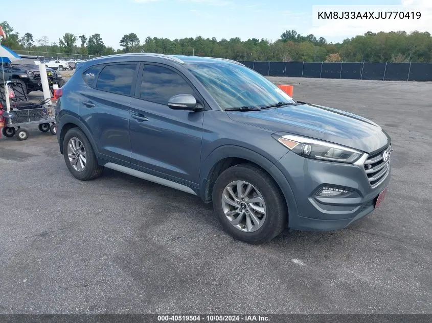 2018 Hyundai Tucson Sel Plus VIN: KM8J33A4XJU770419 Lot: 40519504