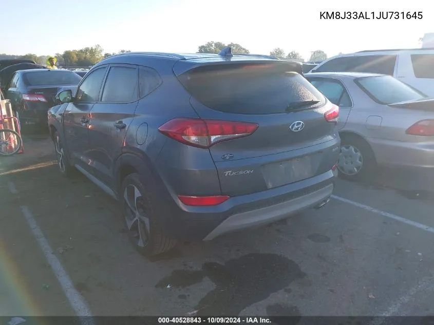 2018 Hyundai Tucson Sport VIN: KM8J33AL1JU731645 Lot: 40528843