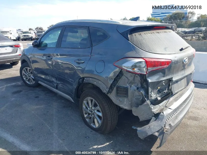 2018 Hyundai Tucson Sel VIN: KM8J3CA47JU692018 Lot: 40534799