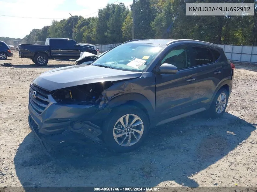 2018 Hyundai Tucson Sel VIN: KM8J33A49JU692912 Lot: 40561746