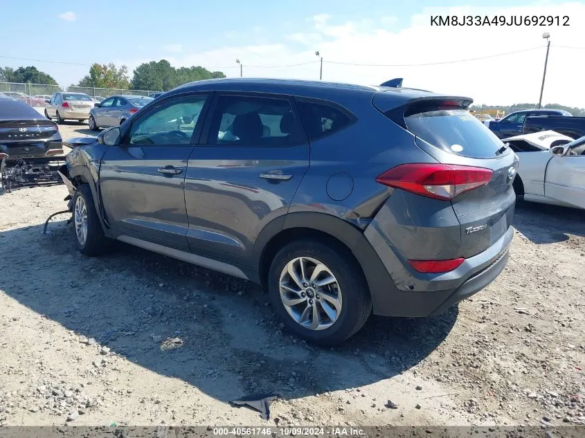 2018 Hyundai Tucson Sel VIN: KM8J33A49JU692912 Lot: 40561746