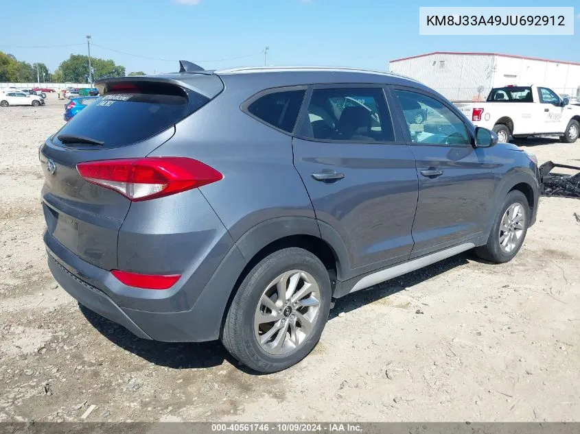 2018 Hyundai Tucson Sel VIN: KM8J33A49JU692912 Lot: 40561746