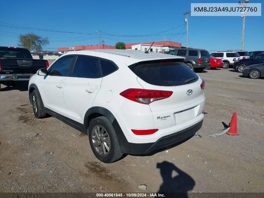 2018 Hyundai Tucson Se VIN: KM8J23A49JU727760 Lot: 40561845