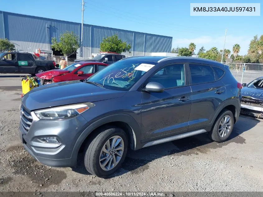 2018 Hyundai Tucson Limited/Sport And Eco/Se VIN: KM8J33A40JU597431 Lot: 40586224